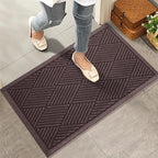 Sturdy Front Door Mat, Absorbent Muddy Dirt Resist Welcome Door Mats Outdoor Indoor, Stain and Fade Resistant, Non-Slip Rubber Backing Low Profile Doormat for Entryway, 30×17, Coffee