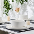 12 Pcs White Dinnerware Set for 4, Porcelain Kitchen Plates and Bowls Set, Ceramic Chip and Scratch Resistant Dishs Set - Dishwasher & Microwave Safe, QOMO-1996
