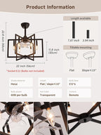 Black Chandelier Fan Farmhouse Rustic Ceiling Fan with Light and Remote, Adjustable Height, Rustic Chandeliers for Living Room, Bedroom, Hallway, Entryway Kitchen Lighting