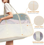 Collapsible Laundry Baskets with Easy Carry Handles, 95L Clothes Hamper for Storage, Foldable Laundry Basket Tear-proof, Large Pop Up Hampers for Laundry, Bedroom, Bathroom, Dorm Beige