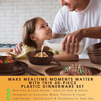 40-Piece Unbreakable Kids Dinnerware Set for Toddlers & Children, BPA-Free & Easy-Clean PP Plates and Bowls, Microwave & Dishwasher Safe, Complete Family Pack (Service for 8)