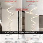 236'' Long Large Crystal Chandeliers LED Chandeliers for High Ceiling Handing Light Fixture for Entrance Hallway Foyer Staircase Lobby Silver