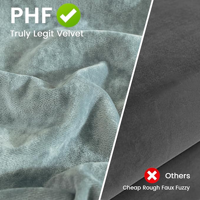 PHF Truly Velvet Euro Sham, 26"x 26",No Insert, 2 Pack Color Gradient Euro Throw Pillow Covers, Ultra Soft Cozy Pillow Covers for Home Decorative, No Shedding, No Pilling, Dusty Blue