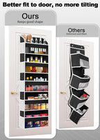 2 Pack Over The Door Storage Organizer with 5 Pockets 10 Mesh Side Pockets, 44 lbs Weight Capacity Door Hanging Organizers and Storage for Bedroom,Bathroom,Nursery,Pantry,Dorm(Black)