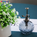 OFFIDIX Plant Mister, Vintage Glass Spray Bottle, Flower Mister 300ML Small Watering Can with Plastic Top Pump, Spray Bottle for Garden, Plants, Cleaning (Gray)
