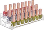 JessLab Nail Polish Organizer, 3-Tier Acrylic Display Sunglasses Organizer Essential Oils Holder Makeup Organizer Sunglass Display Rack - Clear