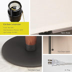 21" Table Lamps for Night Stands Bedside Lamp for Living Room Bedroom Lamp for End Tables 3-Color Pull Chain Switch Walnut Wood Fabric for Home/Office/Desk Decor (Off White+Sand Black)