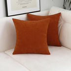 Jeneoo Burnt Orange Decorative Throw Pillow Covers Soft Chenille Comfy Square Rust Couch Cushion Cases Decor (Set of 2, 16 x 16 Inches)