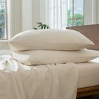 MooMee Striped Duvet Cover Set 100% Washed Cotton Linen Like Textured Breathable Durable Soft Comfy (Almond Milk Grey Pinstripes, Palatial King/Oversized King 120"x98")