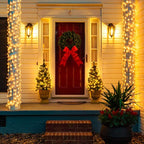 JMEXSUSS 500 LED Warm White Christmas Lights Indoor Outdoor, 163ft Clear Wire Plug-in String Lights Bedroom, 8 Modes Remote Control Christmas Tree Lights for Christmas Bedroom Tree Classroom