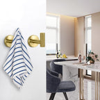 NearMoon Bath Towel Hooks- SUS 304 Stainless Steel Robe Hook Holder, Heavy Duty Coat Hook for Bathroom Livingroom Hotel Kitchen Garage, Wall Mounted (Brushed Gold, 4 Pack)