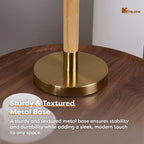 LED Bedside Lamp for Bedroom, Modern Desk Lamp with Dimmable Switch and Bulb, Wood Table Lamp for Nightstand, Desk Reading Lamp for Kids Room Living Room Office, Natural Wood Finish