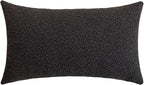 Jeneoo Graphite Grey Decorative Long Lumbar Thick Throw Pillow Covers Fine Textured Boucle Couch Cushion Case for Sofa Decor, Set of 1, 14 x 26 Inch