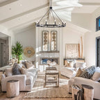 Black Wagon Wheel Chandelier 12-Light Farmhouse Chandelier for Living Room 38" Round Rustic Industrial Hanging Light Fixture for Dining Room Foyer Hallway Kitchen Island
