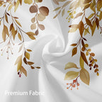 Eucalyptus Shower Curtain, Brown Watercolor Leaves with Floral Botanical Bathroom Decor, Waterproof Fabric Bath Curtain Set with Hooks, 72x84 Inches