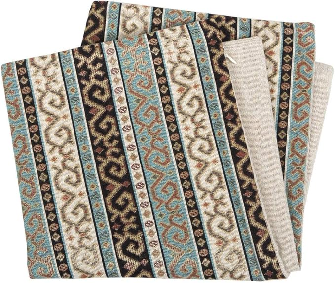 Large Kilim Throw Pillow Covers Turquoise and Black - 22 x 22 Inches Decorative Pillows, Retro Room Decor for Couch, Bohemian Square Case for Farmhouse, Southwestern, Middle Eastern