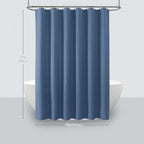 Inhousolu Fabric Shower Curtain Waffle Weave, Moonlight Blue 230 GSM Heavy Duty, Weighted Hem, 14 Metal Hooks, Water Repellent, Machine Washable, Hotel Spa Luxury Bath Curtain Set, 72 x 72 Inch