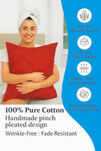 COTTON STICH Pinch Pleated Standard Pillow Shams Set of 2 Red 600 Thread Count Super Soft Red Pinch Pillow Shams Standard 20" x 26" Size 100% Egyptian Cotton Decorative Pillow Covers Set