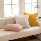 MIULEE Mustard Yellow Corduroy Pillow Covers Pack of 2 Boho Decorative Spliced Throw Pillow Covers Soft Solid Couch Pillowcases Cross Patchwork Textured Covers for Living Room Bed Sofa 12x20 inch