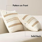 MIULEE Set of 2 Neutral Boho Decorative Pillow Covers 16x16 Inch Farmhouse Rustic Couch Throw Pillows Modern Cotton Cushion Covers Retro Cute Macrame Woven Home Decor for Bed Sofa Chair
