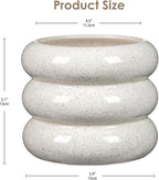 Ceramic Planter Pot, 6 Inch Bubble Planter with Drainage Hole, Large Flower Planter Pots for Indoor Plants Outdoor, Home Office Modern Décor(Creamy White)