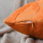 Set of 2 Soft Moroccan Throw Pillow Covers 20x20 Inch Plush Boho Decorative Pillow Cover Accent Cushion Case for Couch Sofa Bed, Orange