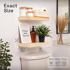 BAOBAB WORKSHOP Wood Floating Shelves for Bathroom Wall - Rustic Shelf 16 inch - Floating Wooden Shelves for Bedroom Kitchen Living Room - Natural Wood Shelves - DIY, 16 x 6.7 Inch, Set of 2