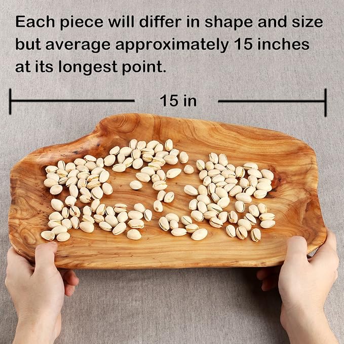 Root Wood Dish, Party Platter and Tray for Sandwich Bread Serving, appetizer display, Vintage ring dish, Hand Carved Artworks (13-15 inch)