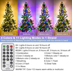 Decute 800Leds 272FT Colors Changing Christmas String Lights 4 Colors in 1 Strand 11 Modes, Waterproof Indoor Outdoor Tree Fairy Lights Warm White & Multicolor with Timer Remote