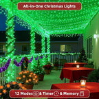 470ft Outdoor Christmas Lights, 1500 LED Super Long String Lights 12 Modes & Timer Memory, Dimmable Outsite Waterproof Light Strings for Xmas Tree Garden Wedding Party Holiday Decorations Green