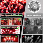 750 LED 240FT Christmas String Lights Outdoor, 12 Pro Modes and Timer Memory & Brightness, Plug in Waterproof Dark Green Wire Twinkle Light for for Xmas Yard Tree Wedding Party Decor (Red)