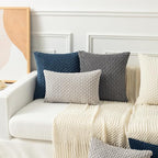 Kevin Textile 2 Packs Blue Decorative Throw Pillow Covers 20x20 Inch for Living Room Couch Bed Sofa Soft Striped Corduroy Square Cushion Case 50x50 cm Rustic Farmhouse Boho Home Decor