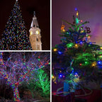 Upgrade Solar String Lights for Outside 4 Pack Total 132FT 400LED String Lights Outdoor with 8 Modes, IP65 Waterproof Outdoor Solar Twinkle Lights, Garden Tree Party Christmas Decorations, Multicolor