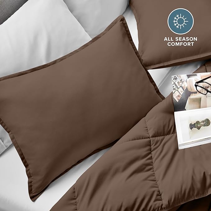 Bare Home King Pillow Sham Covers - Set of 2 - Premium 1800 Ultra-Soft Microfiber - Double Brushed - Bed Pillow Shams - Pillows Not Included (Set of 2, Cocoa)