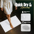 Pearl Linens Pack of 6 100% Cotton Bath Mat 18x25 inches, Soft & Absorbent Quick Dry Bathroom Mat Set, Not Bathroom Rugs, After Shower Mat, Bath Tub Mat, 687 GSM, Machine Washable, White