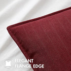 MIULEE Pack of 2 Christmas Burgundy Decorative Pillow Covers 16x16 Inch Soft Chenille Luxurious Couch Throw Pillows Farmhouse Cushion Covers with Elegant Design for Sofa Bedroom Living Room Decor