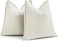 MIULEE Pack of 2 Christmas Cream White Decorative Pillow Covers 20x20 Inch Soft Chenille Luxurious Couch Throw Pillows Farmhouse Cushion Covers with Elegant Design for Sofa Bedroom Living Room Decor