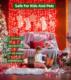 750 LED Outdoor Christmas Lights Decorations, 246ft Green Wire LED Christmas String Lights with Timer Memory, Twinkle Lighs for Indoor Outdoor Xmas Party Christmastree Wedding Garden Patio Red