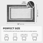 GRANNY SAYS Microfiber Bathroom Rugs Non Slip Washable, Water Absorbent Bathroom Mats for Tub, Soft Bath Mats for Bath Floor & Shower, 24" x 36", Deep Grey Bath Rugs