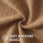 MIULEE 22x22 Inch Decorative Euro Sham Throw Pillows for Bed Set of 2 Textured Boucle Neutral Winter Throw Pillow Covers Brown Accent Solid Euro Couch Vintage Pillowcases Sofa Livingroom Home Decor