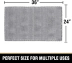 H.VERSAILTEX Upgraded Waffle Bath Mat Super Absorbent Non Slip Bath Rugs for Beside Tub, 24" x 36", Dove