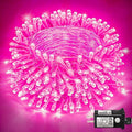 250 LED Pink String Lights Outdoor, 82ft Pink Christmas Lights 8 Modes Lights Clear Wire, Plug in Waterproof Fairy String Lights for Bedroom Christmas Decorations