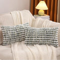 LUOYEHK Boho Throw Pillow Covers 12x20 Inch Set of 2 Farmhouse Neutral Lumbar Pillow Covers Chenille Tufted Pillowcase for Couch Sofa Bed Living Room, Green White