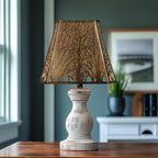 Rectangle Large Metal Lampshade Forest Etching Forest Lamp Shade Pattern Fits For Table Lamps And Floor Lamps Spider Fitter (8+6)" Top x (13.8+8)" Bottom x 11" High