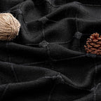 MitoVilla 72 x 84 Black Boho Extra Long Shower Curtain, Modern Farmhouse 84 inch XL Polyester Linen Texture Tassel Fabric Shower Curtain for Cottagecore Country Bathroom Decor