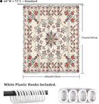 Boho Shower Curtain Floral Pattern Fabric Curtain for Bathroom Plant Theme Religion Floral Shower Curtain Sets Waterproof Decor 60x72Inch