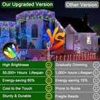 132FT 1332 LED Outdoor Christmas Lights - 296 Ice Drops, 12 Pro Modes with Timer Memory & Brightness, Waterproof Hanging Ice String Light for Holiday Wedding Garden Fence House Decor (Multicolor)