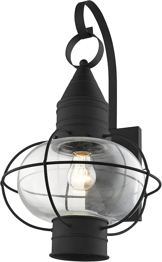 Livex Lighting 26904-04 Transitional One Light Outdoor Wall Lantern from Newburyport Collection in Black Finish