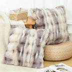 MADIZZ Pack of 2 Thick Plush Wool Throw Pillow Covers 20x20 Inch Grey Taupe Soft Neutral Decorative Throw Pillows Accent Boho Cushion Covers for Couch Sofa Bedroom Pillow Shell