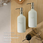 MaisoNovo Soap Dispenser 2-Piece Set | 16.9oz White Bottles with Silver Stainless Steel Pumps